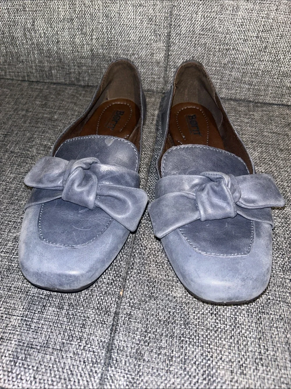 NEW - Born CARRINE - Bow Detail Leather Slip-On Loafers
